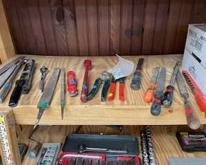 Hand tools, files, screwdrivers