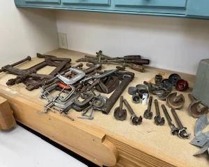 Clamps, hand tools, wrenches