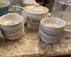 Pfaltzgraff soup tureen and soup bowls