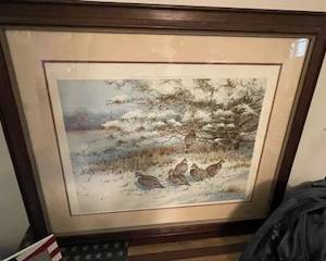 Owen J. Gromme Cedar Shelter-Bobwhite Quail, framed print