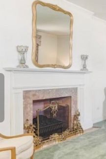 Fire Place Set, Antique Mirror and vintage vases