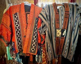 Hand woven textiles transformed into clothing 