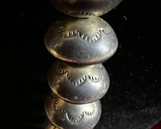 Native American stamped bead necklace 