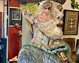 Cheryl Tall clay sculpture 