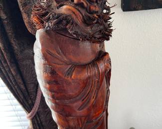 Chinese root wood carving of a man 