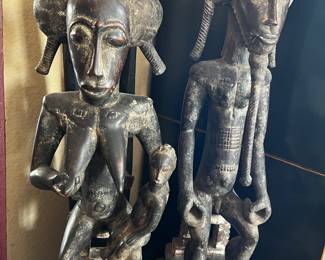 Senufo African carved wood figures from the Ivory Coast area 