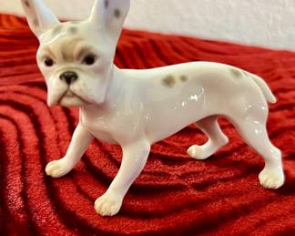 Vienna Austria, porcelain and hand painted French bulldog figurine 