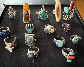 Artist made & Native American rings 