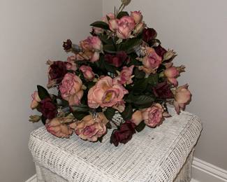 Floral Arrangement. The Wicker that these are sitting on are NOT FOR SALE