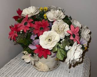 Floral Arrangements. The wicker that it is sitting on is NOT FOR SALE.