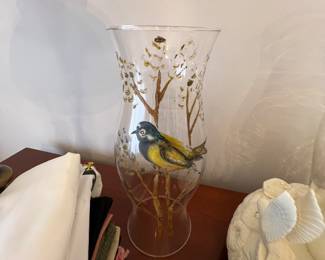 BEAUTIFUL HAND-PAINTED HURRICANE LAMPSHADE