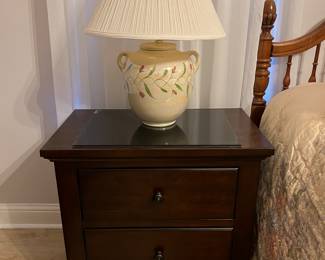 Nightstand and a pair of matching lamps