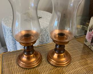 VINTAGE COPPERCRAFT GUILD COPPER/WOOD CANDLESTICK