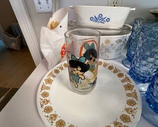 CORELLE AND VINTAGE GLASSWARE