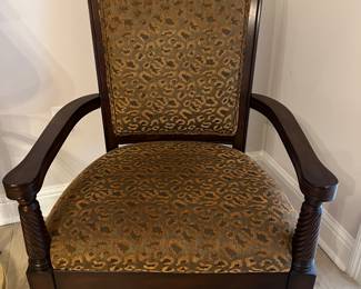 BEAUTIFUL UPHOLSTERED CHAIR. WE HAVE A MATCHING PAIR