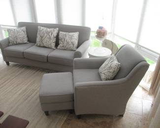 Wonderful Grey sofa chair and ottoman