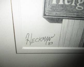 Signature on artwork, Heckman
