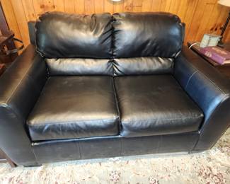 Black Leather Loveseat Couch