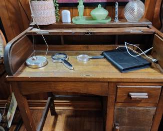 Antique Child's Roll Top Desk