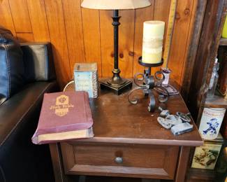 End Table with 1 Drawer - Old Bible - Home Decor - Lots of Scentsy Pots in every room