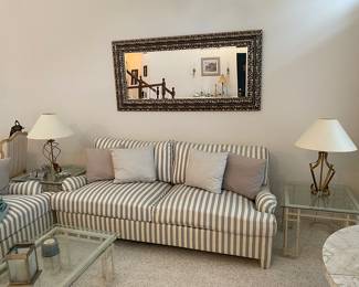 Sofa, Tables, Lamps & Mirror