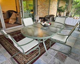 Patio furniture with matching glider