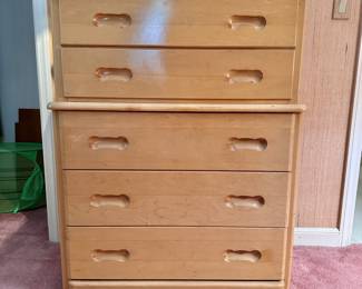 Vintage maple tall chest 