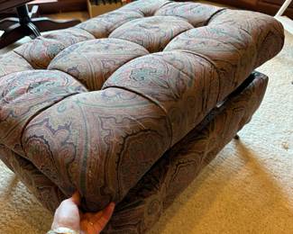 Designer ottoman with hide away storage