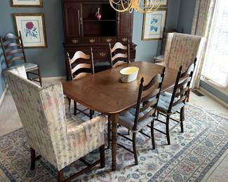 Table and chairs (6) floral chairs sold separately 