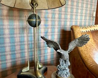 Gold lamp, metal golf