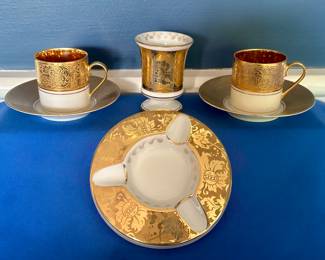 Antique Limoges Ashtray & Teacups 
