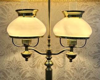 Vintage Double Brass Arm Student Lamp
