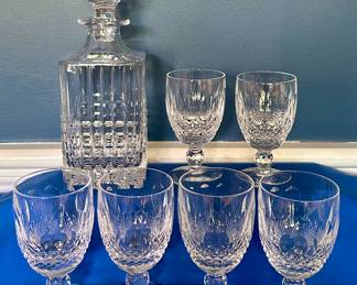 Tiffany "Plaid" Decanter and Waterford Colleen Clarets
