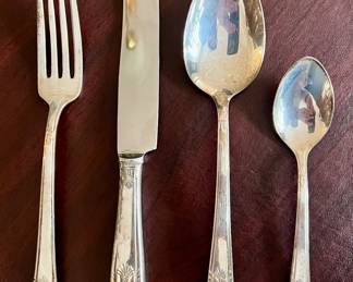 Cumex Sterling Flatware Set (6 forks, 6 knives, 6 soup spoons, 6 teaspoons)