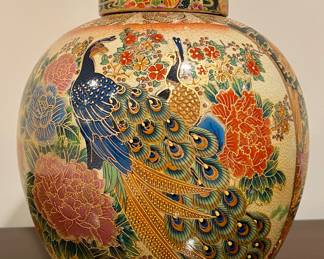 Royal Satsuma Ginger Jar with Peacocks