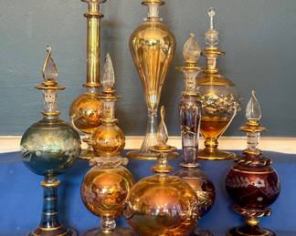 Bohemian Art Glass Perfume Bottles