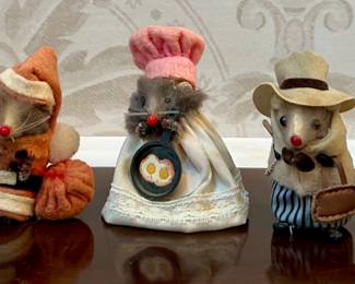 Original Fur Miniature Mice Figures (W. Germany)