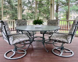 Patio Table & 4 Swivel Armchairs