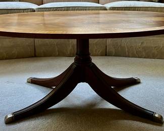 Ethan Allen Coffee Table with Brass Casters