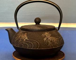 Cast Iron Tea Pot with Koi Fish