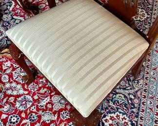 fabric detail- neutral ivory satin stripe