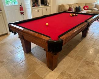 AE Schmidt billiards table in a beautiful red felt