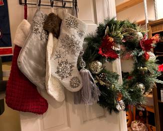 Christmas stockings and decor