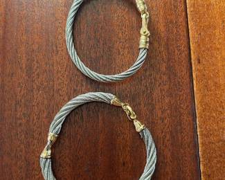 14K gold and steel bracelets