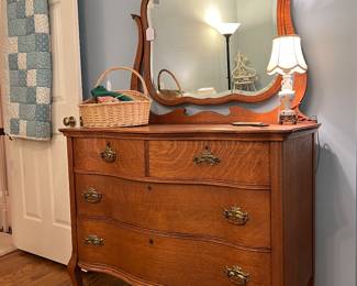 ANTIQUE DRESSER AND MIRROR