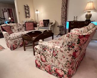 LOVELY PAIR OF FLORAL SOFAS