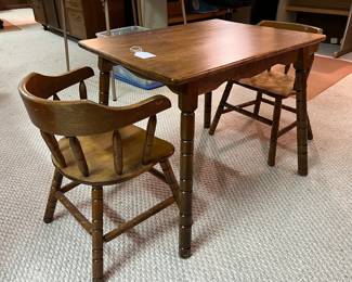 CHILDS TABLE AND CHAIRS