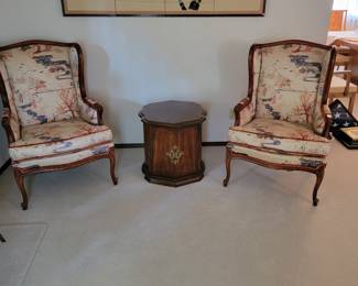 Asian themed wingback chairs