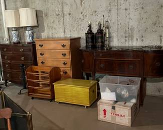 Large selection of furniture throughout the basement