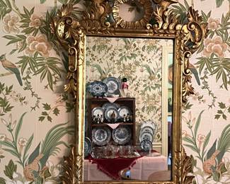 Beautiful vintage gold gilt mirror, one of a pair